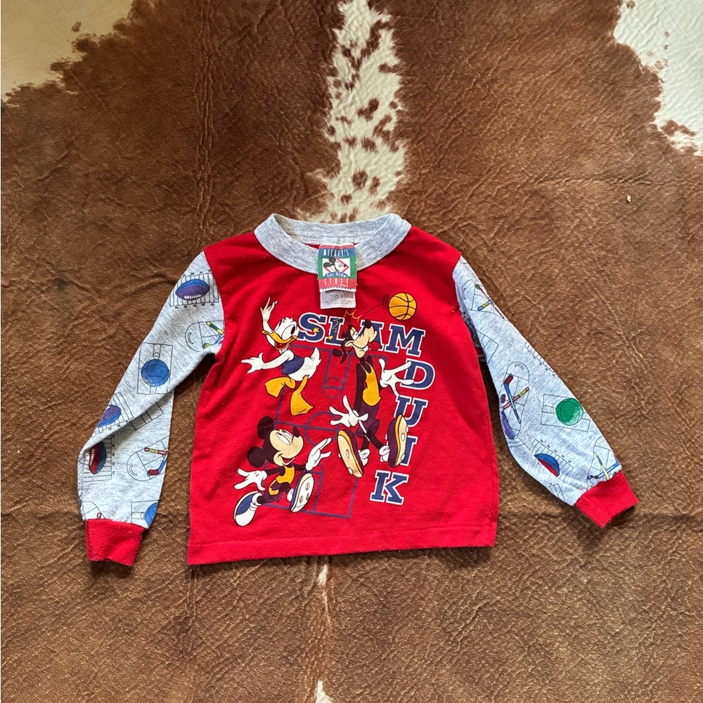 Kids Red Mickey & Friends Basketball Long-Sleeve Top